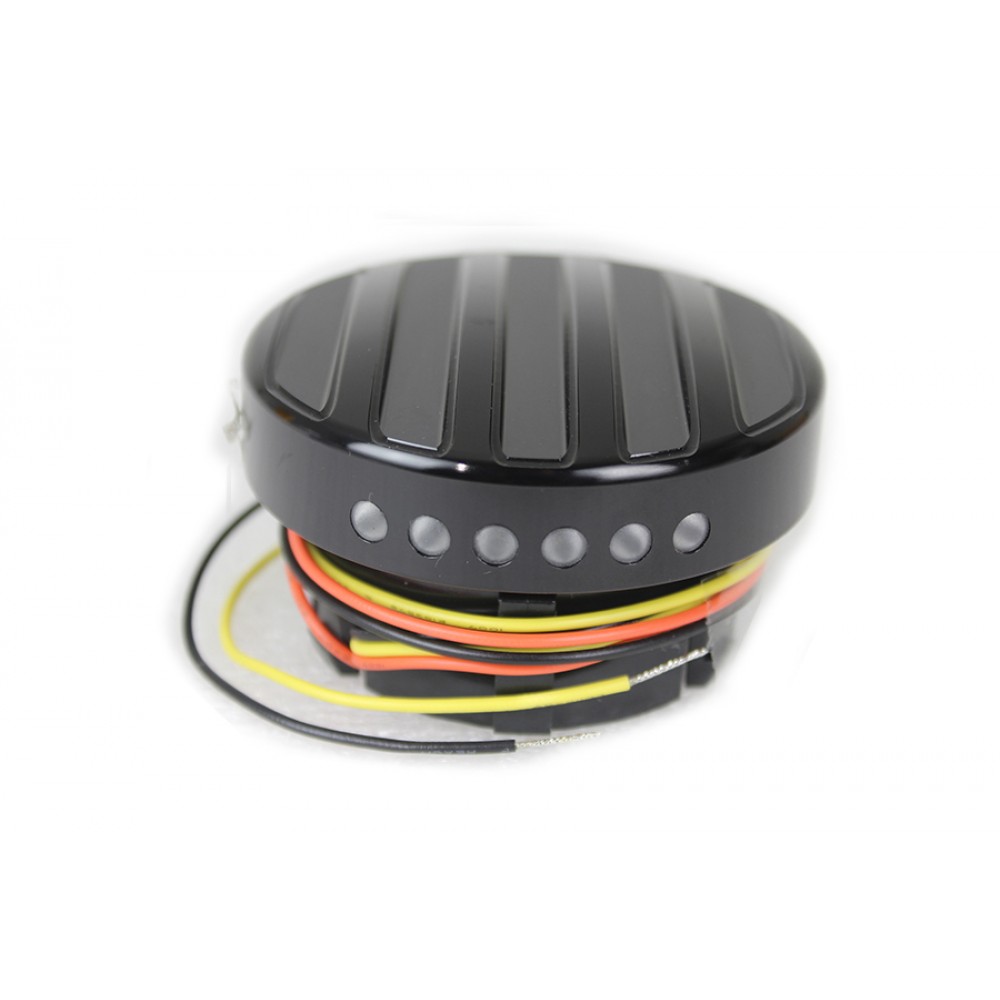 V-Twin Black LED Ribbed Style Fuel Gauge and Filler Cap Set 38-0989 ...