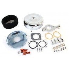 V-Twin 8  Round Air Cleaner Assembly Chrome 34-1659