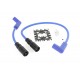 V-Twin Accel 8mm S/S Spiral Core Ignition Wire Set Blue 32-9179