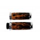 V-Twin Amber Flame Style Throttle By Wire Grip Set with Chrome Ends 28-0899