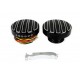 V-Twin Black LED Cut Ribbed Style Fuel Gauge and Filler Cap Set 38-0990