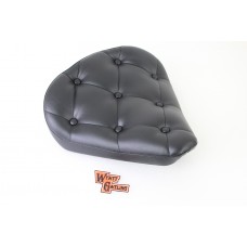 V-Twin Black Vinyl Solo Seat with Buttons 47-0370