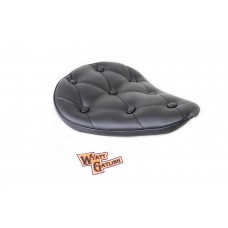 V-Twin Black Vinyl Solo Seat with Buttons 47-0375