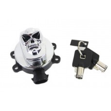 V-Twin Chrome Ignition Switch with Chrome Skull 32-1439