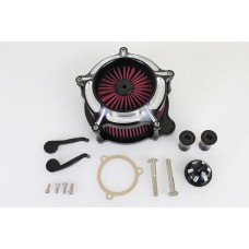 V-Twin Exposed Filter Air Cleaner Kit Black 34-1673