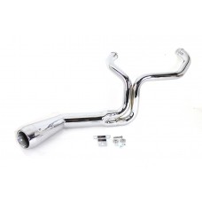 V-Twin FLT Offset Megaphone 2:1 1-3/4  Exhaust Chrome with Chrome 29-0026