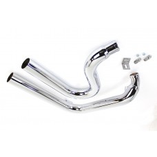 V-Twin FXST Zoomies Exhaust Drag Pipe Set Chrome 30-0656