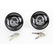 V-Twin Keyed Gas Cap Set Vented and Non-Vented Black 38-0652