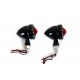 V-Twin LED Bullet Turn Signal Set Black with Red Lens 33-1653