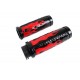 V-Twin Red Flame Style Grip Set with Black Ends 28-0890