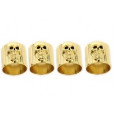 V-Twin Skull Pushrod Cover Cup Set Gold 37-9079