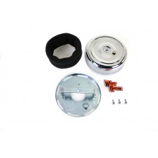 V-Twin Wyatt Gatling 7  Round Air Cleaner Kit with Chrome Cover 34-0429