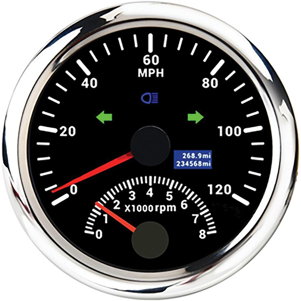 VTwin 85mm GPS Speedometer and Tachometer Gauge 390014 Vital VTwin