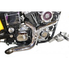 V-Twin FXD 2:1 Lake Side Pipe Exhaust Chrome 30-0686