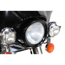 Outer Headlamp Black Frenched Trim Ring with Visor 33-1112