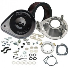 S&amp;S Teardrop Air Cleaner Kit for 2008-'16 HD Touring Stock-Bore Throttle By Wire and 2016-17 Softail (except Tri-Glide &amp; CVO) Models - Gloss Black 170-0312B