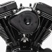 S&amp;S Gloss Black Mini Teardrop Stealth Air Cleaner Kit for 2001-'17 bt with Delphi EFI, except Throttle by Wire CARB 170-0442