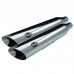 S&amp;S Cycle Slash Cut Slip-On Mufflers Chrome with Slash Down End - 3.25" for 1995-2009 Dyna models with staggered exhaust (FXD, FXDB, etc) 550-0718