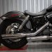 S&amp;S Cycle Grand National Slip-On Mufflers Chrome with Black End Cap - 3.25" for 1995-2009 Dyna models with staggered exhaust (FXD, FXDB, etc) 550-0719