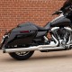 S&amp;S Cycle Sidewinder 2-1 Exhaust System, Chrome with Black Highlighted Machined End Cap for 1995-2005, 2007-2009 FL Models 550-0776