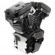 S&amp;S Cycle Engine, Assembled, T124, w/o Induction/Ignition, Black Edition, 640GE Cams, WBlack, HC, 2006-'17 Dyna 310-0900A