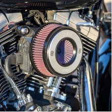 S&amp;S Cycle Air Cleaner, Kit, Stealth, Air Stinger, w/ Anodized Ring, 2008-'16 Touring,'16-'17 Softail 170-0715