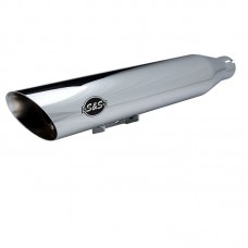 S&amp;S Cycle Muffler, 50 State, Slash Cut, Vertical Down Bracket, Chrome, 2018-'19 M8 Softail, except Heritage and Deluxe 551-0643A