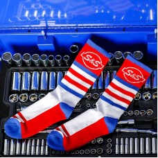 S&amp;S Cycle Socks, Crew, S&S Logo, Red/White/Blue 510-0874