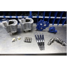S&amp;S Cycle 100" Power Package for HD Twin Cam 88 Models with 585 Easy Start Chain Drive Cams - Silver 330-0662