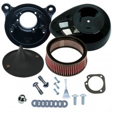 S&amp;S Cycle Stealth Air Cleaner Kit with Black Air Stream for 2001-'17 bt with Delphi EFI, Except Throttle by Wire 170-0480