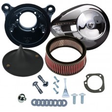 S&amp;S Cycle Stealth Air Cleaner Kit with Chrome Air Stream for 2001-'17 bt with Delphi EFI, Except Throttle by Wire 170-0479