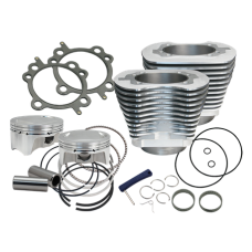 S&S Cylinder, Kit, 3.937" Bore, CP Pistons, 4.937", 4-3/8" Stroke, 920-0100, Silver, 2007-up bt, 11 Fin 910-0480