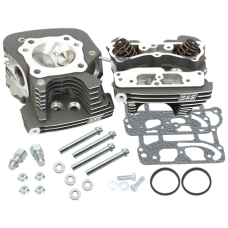 S&S Head, Kit, 4-1/8" Bore, Stock Bolt Pattern, .650" Steel, w/o Compression Release Machining, 91cc w/+.032" Manifold Surface, StoneGray, 2007-up bt 900-0666