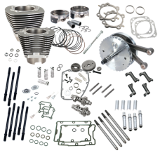 S&S Hot Set Up Kit, 4-1/8" Bore, 124", 4-5/8" Stroke, Stock Heads, 640GE,Stone Gray, 2007-up dyna and touring. 900-0690