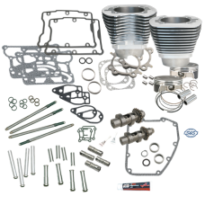 S&S Hot Set Up Kit, Big Bore, 106″, w/o Heads, w/ Cylinders S&S Pistons, 585CE, Silver, 2007-up bt, ’08-up Touring 900-0355