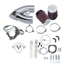 S&amp;S Single Bore Tuned Induction Kit for 2001-'17 HD Stock EFI Big Twin (except Throttle By Wire and CVO) Models - Chrome 170-0308B