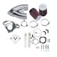S&amp;S Single Bore Tuned Induction Kit for 2001-'17 HD Stock EFI Big Twin (except Throttle By Wire and CVO) Models - Chrome 170-0308B