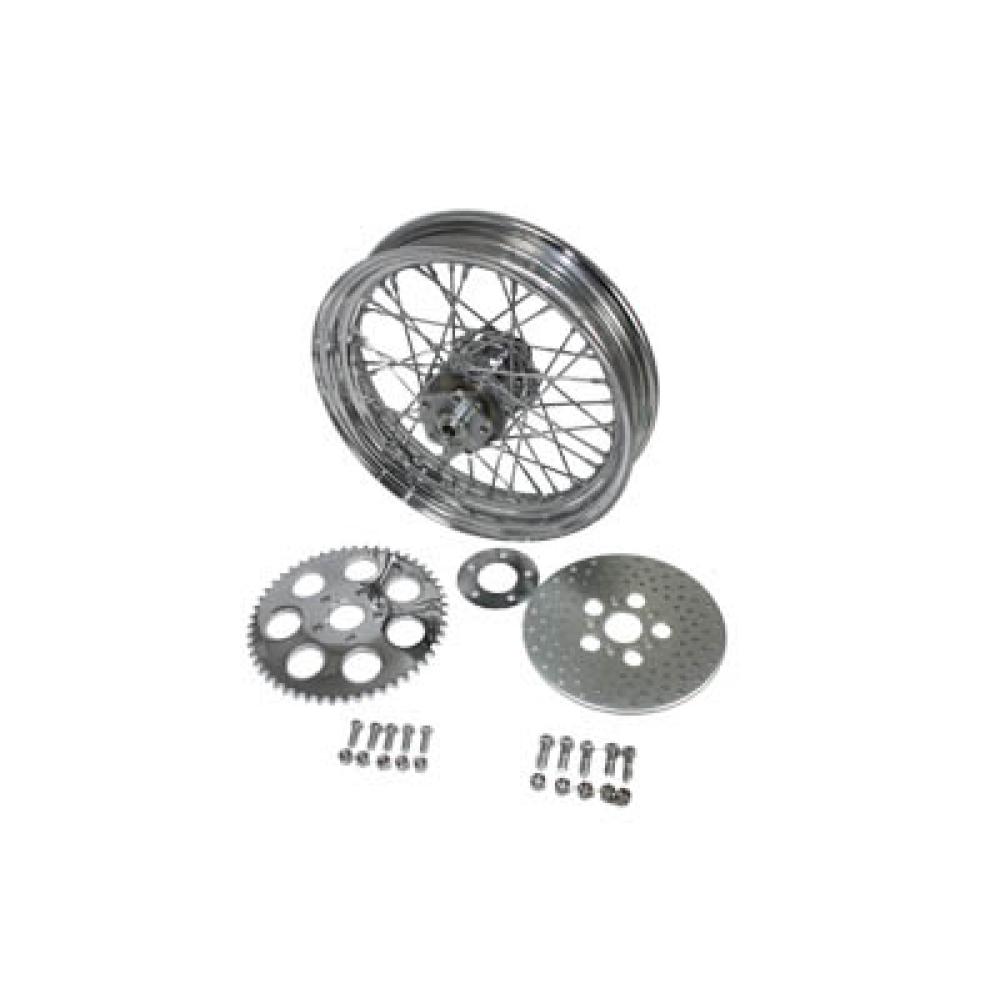 16 Rear Wheel Assembly Chrome 52 0428 Vital V Twin Cycles