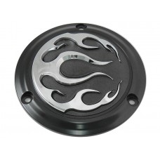 Black 3-Hole Flame Derby Cover 42-0471