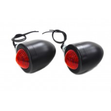 Black Bullet Marker Lamp Set with Red Lens 33-1410