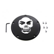 Black Derby Cover with Chrome Skull 42-0559