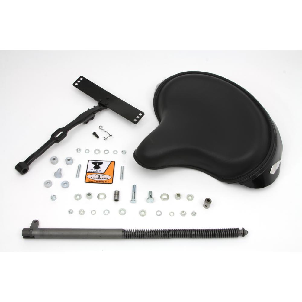 Black Leather Deluxe Solo Seat Kit 47-0784 | Vital V-Twin Cycles