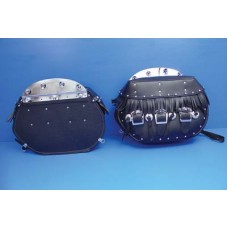 Black Leather Saddlebag Set 48-3120