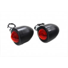 Black Marker Lamp Set with Red Lens Single Stem 33-1411