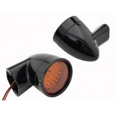 Black Revox Bullet Style LED Front Turn Signal Set 33-5005