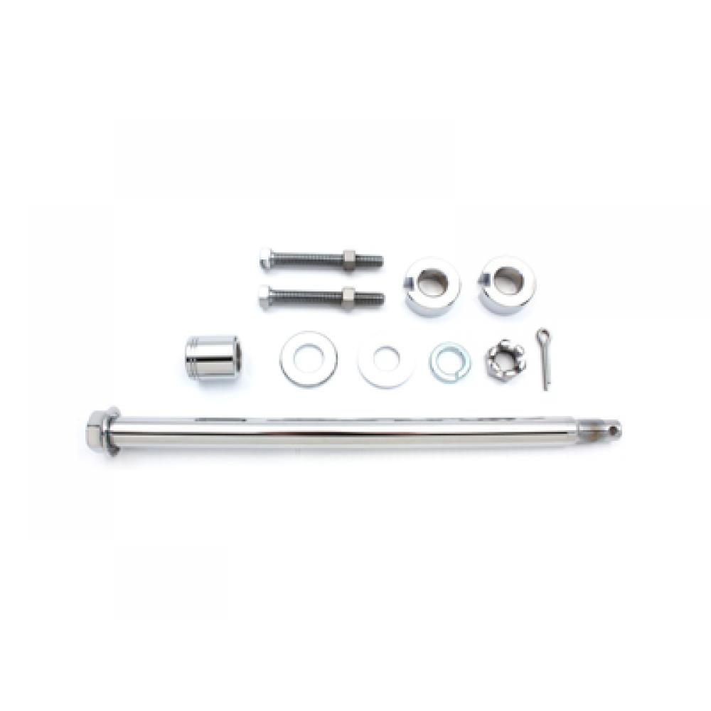 CHROME CASTLE NUT & COTTER PIN KIT FOR HARLEY 3/4" AXLE  5/8-18 THREAD SIZE