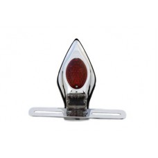 Chrome Tear Drop LED Tail Lamp Assembly with Red Lens 33-3037