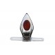 Chrome Tear Drop LED Tail Lamp Assembly with Red Lens 33-3037