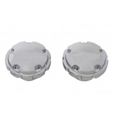 Chrome Techno Style Vented and Non-Vented Gas Cap Set 38-0447