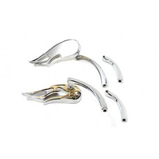 Fireball Mirror Set with Curved Stems, Chrome 34-0490